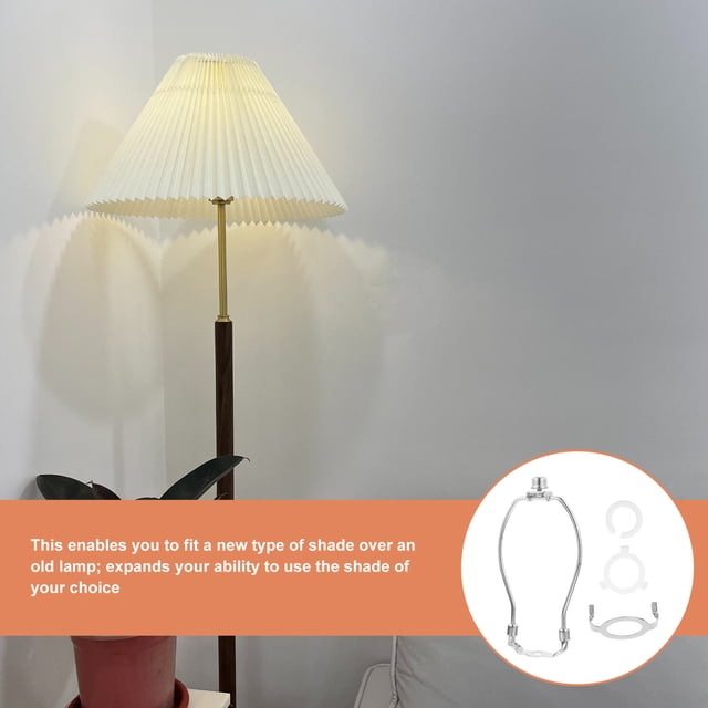 Minkissy 1Jgo Soporte De Lamp Shade Harp Plata Para Bases E26 E27 E14 Con Adaptador Para Lámparas