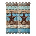 thumbnail image 2 of nqOlkjepod Outdoor Curtains for Patio Waterproof, Texas Star Outdoor Privacy Panels Grommet, Blue Brown Stars Retro Wooden Country Vintage Blackout Outside Curtains for Porch 54"x84", 2 Panels, 2 of 8