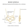 thumbnail image 6 of Rosec Jewels Natural Diamond Heart Necklace - Interlocked Heart and Infinity Necklace, with Chain - Ready to Gift for Valentines, 14K Yellow Gold, 6 of 7