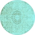 thumbnail image 1 of Ahgly Company Indoor Round Abstract Light Blue Modern Area Rugs, 3' Round, 1 of 4