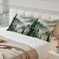 thumbnail image 4 of Dark Green Forest Throw Pillow Covers, Watercolor Clouds Trees Mountain Soft Breathable Pillow Cases with Invisible Zipper for Sleeping, Long Body Pillowcases for Couch Bed Sofa Chair 20x54 Inches, 4 of 9