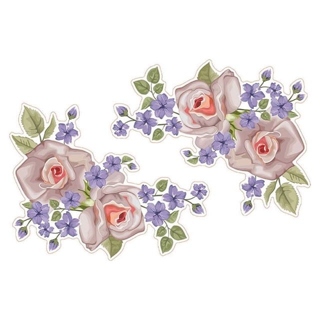 Adhesivo de pared de PVC con diseño de flores sweethay, cubierta de inodoro, extraíble, para puerta de armario de cocina, papel tapiz, Decoración del hogar tipo 6