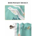 thumbnail image 6 of Summer Coastal 2 Panel Kitchen Curtains for Small Windows, Watercolor Shells Coral Starfish Ocean Blue Bathroom Tier Curtain, Short Window Treatment for Bedroom/Living Room 55"x24", 6 of 6