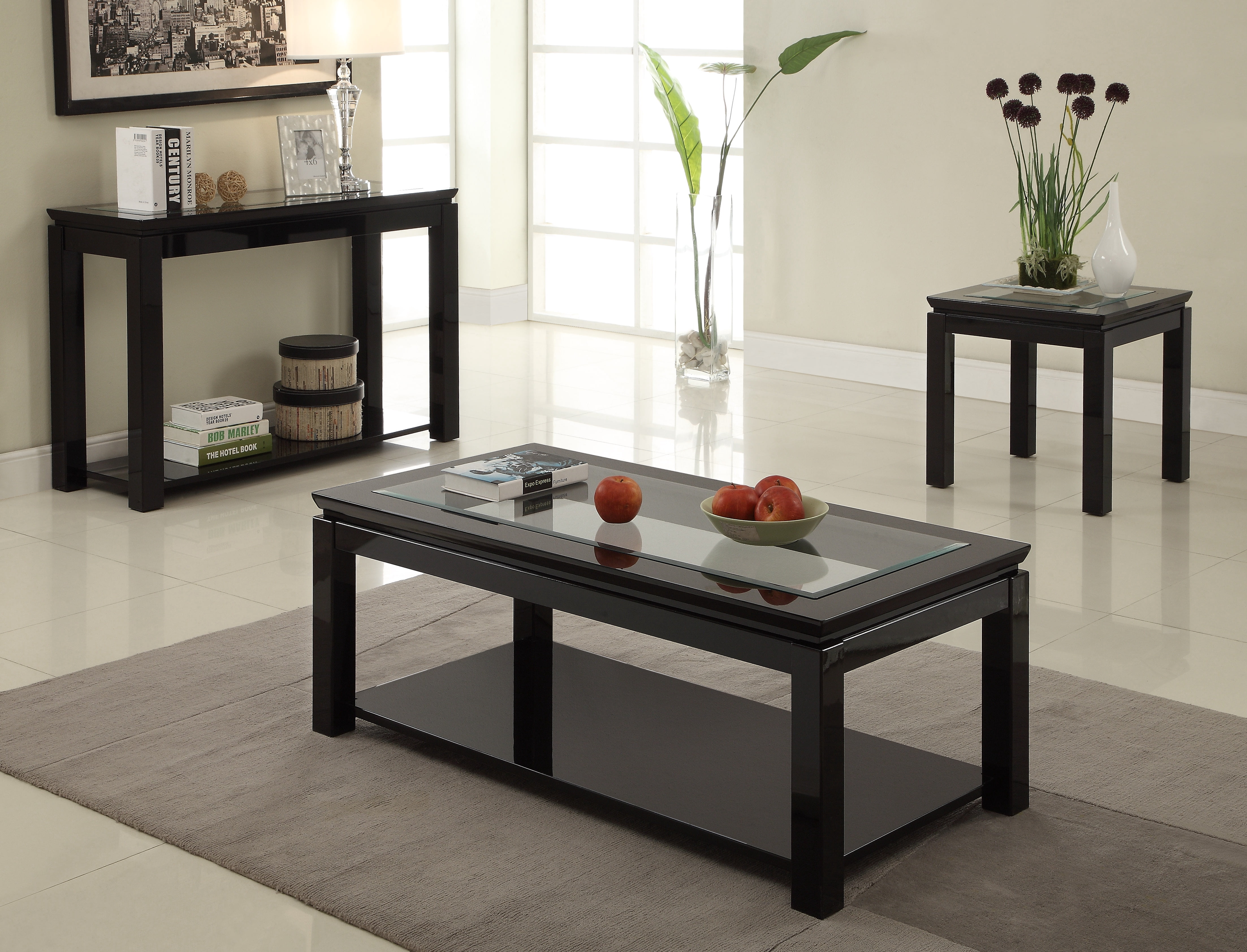 Furniture of America Lalia Contemporary End Table, Black