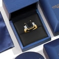 thumbnail image 5 of Gem Stone King 18K Yellow Gold Plated Silver 3-Stone Ring Octagon Black Onyx and Moissanite (6.91 Cttw, Size 5), 5 of 6
