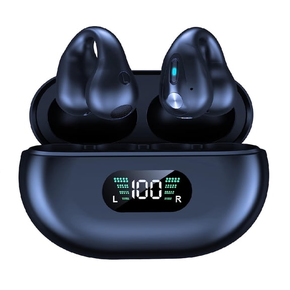 Up to 65% off!Wireless Ear Clip Bone Conduction Headphones, Waterproof Sport Running Bluetooth Earphone, Black