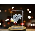 thumbnail image 3 of Rooster Zodiac Crystal with Elegant 3D Chinese Symbols | Proud Rooster Birth Year Gift, 3 of 6