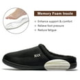 thumbnail image 2 of Men's Warm Soft Slippers Memory Foam Suede Clogs Plush Shearling Lining Slip on House Shoes Indoor Outdoor Black, Size 11-12, 2 of 6