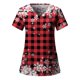 thumbnail image 3 of Camisetas de enfermera con estampado rojo, uniformes médicos navideños unisex, camisetas de enfermera con dibujos animados navideños, ropa de trabajo para dentistas, belleza y spa, 3 of 5