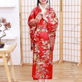 thumbnail image 4 of CONYUMN Japanese Traditional Dress Kimono Robe For Kids Girls Yukata Kimono Robe Girls Sakura Kimono Dress Japanese Costume For Kids (Red,130), 4 of 6