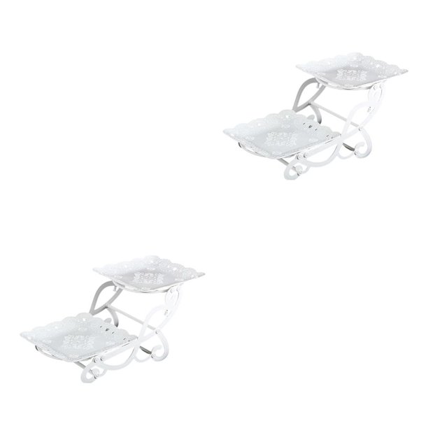 Wosthever 2 Tiers Cake Stand Snack Display Tray Dessert Tray for Dessert Afternoon Tea Plaza de las mariposas 2piezas