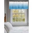 thumbnail image 3 of Blue White Valances for Windows, Rod Pocket Kitchen Valance Curtains - Soft & Washable Small Window Treatment for Living Room,&nbsp;Bathroom, Abstract Lines Texture, 54x18inch, 3 of 9