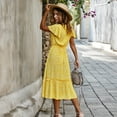 thumbnail image 5 of Summer Dresses for Women Maxi Dress Floral Dress Short Sleeve Elegant Dress, 5 of 6