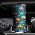 thumbnail image 3 of 20oz Dinosaur and Palm Tree Pattern Skinny Tumblers Stainless Steel Tumbler with Lid and Straw,Vacuum Insulated Double Wall Travel Tumbler Cups with Cleaning Brush for Coffee,Tea, 3 of 6
