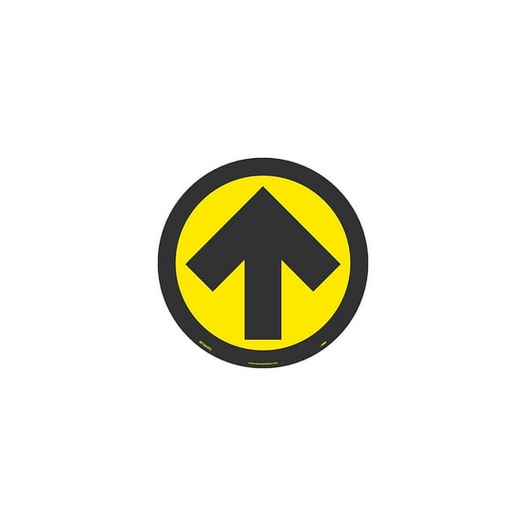 National Marker Walk-On Floor Decal Arrow 8" x 8" Yellow/Black (WFS84YL)