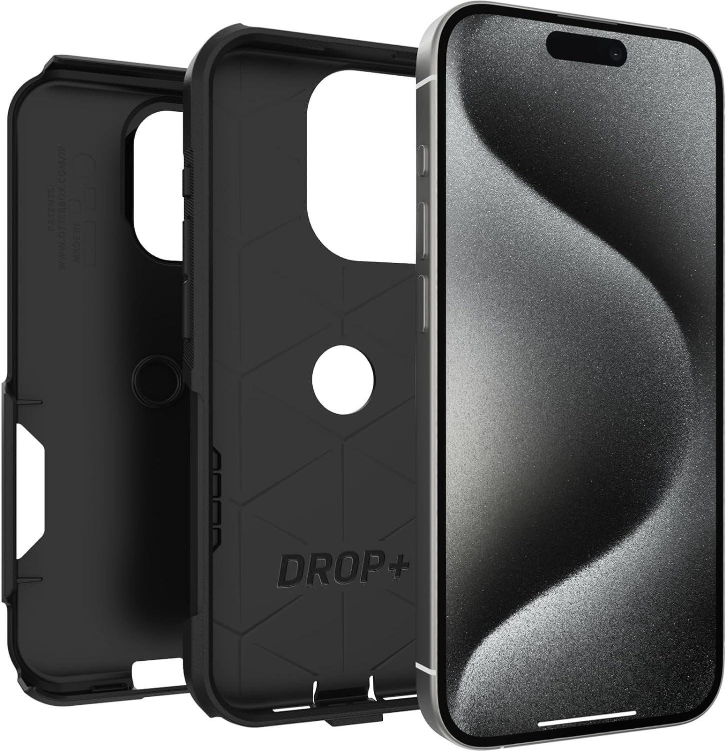 OtterBox iPhone 15 Pro Only - Commuter Series Case - Black - Slim & Tough - Pocket-Friendly - with Port Protection - Non-Retail Packaging