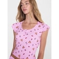thumbnail image 3 of No Boundaries Henley Top and Pants Sleep Set, 2-Piece, Women's XS-XXL, 3 of 4