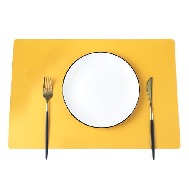 CSChome Set de Table en Faux Cuir Résistant à la Chaleur Antidérapant Réutilisable Design Rectangulaire pour Cuisine Maison