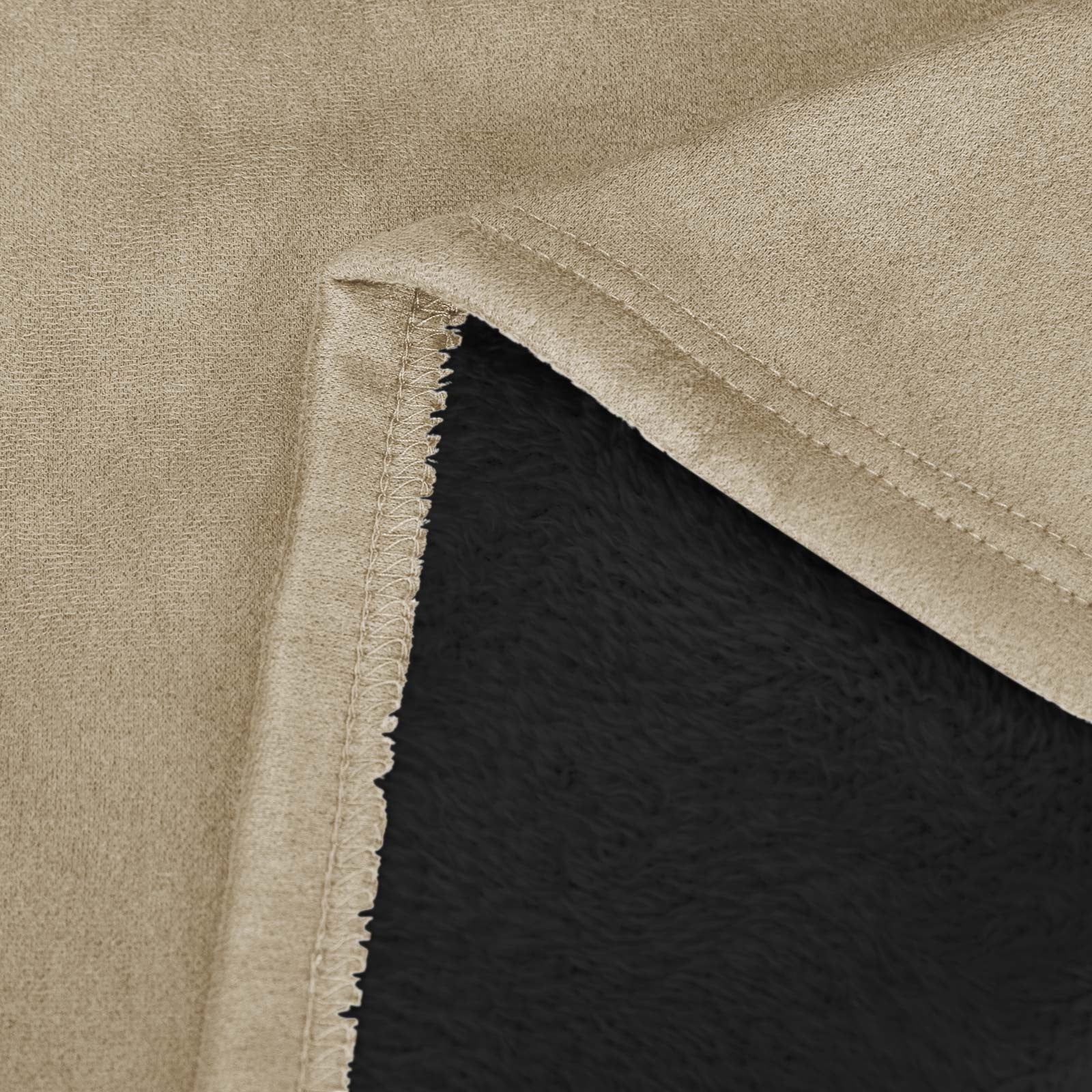 VINUSLI Women's Suede Thick Mid-Length Padded Coat Plus Size 2025 Winter Horn Button & Zip Jacket Fleece Lined Warm Hooded Outwear Beige,XXXXXL