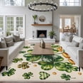 thumbnail image 3 of St Patrick's Day Area Rugs 5'x7', Small Throw Rugs for Laundry Room Playroom, Green Shamrock Leaf Gold Coin Retro Beige Indoor Outdoor Rug Non-Slip Low Pile Carpet Runner Reversible Floor Mats, 3 of 8