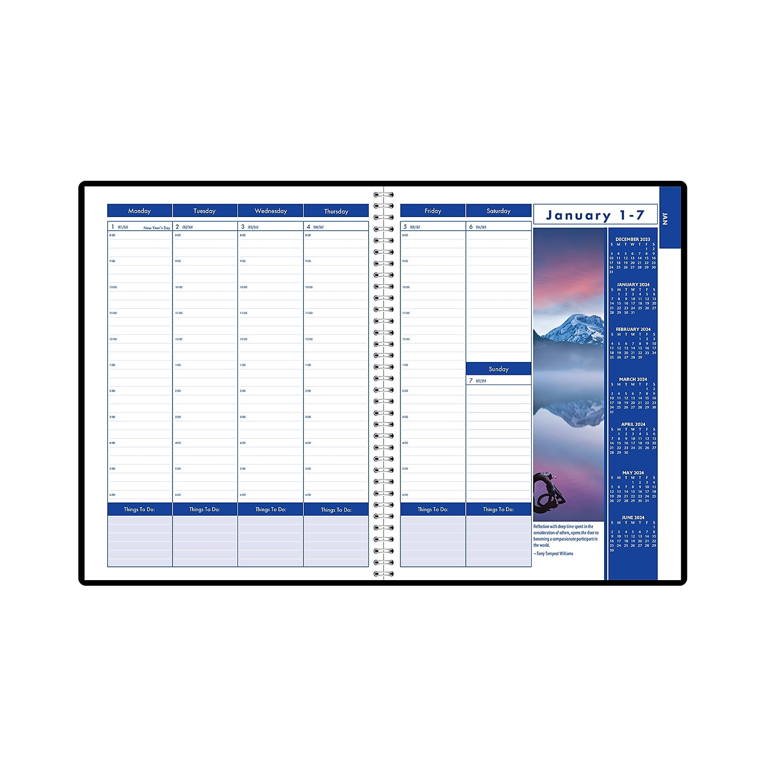 2024 House of Doolittle Earthscapes 8.5" x 11" Weekly & Monthly Planner Black (27302-24)