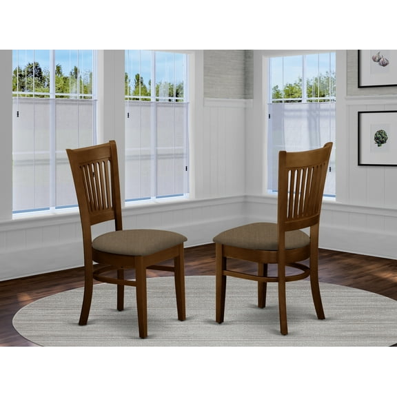 East West Furniture Vancouver 37" Fabric Dining Chairs in Espresso (Set of 2)