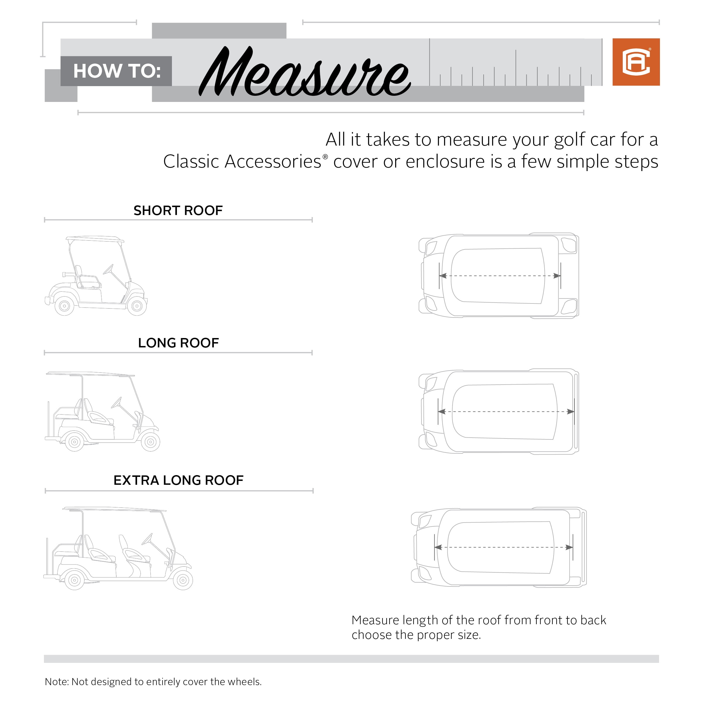 Classic Accessories Fairway Short Roof 2-Person Golf Cart Cover