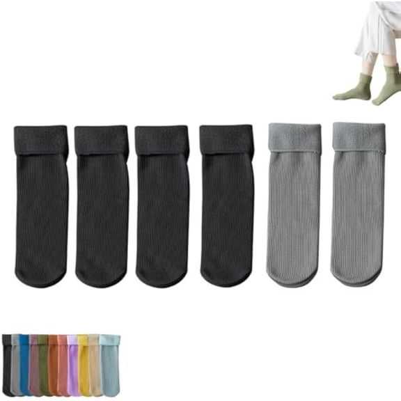 Luviess Fleece Cozy Socks, Fleececozy Ultra-Soft Velvet Slim Thermal Socks for Women Men, Seniors