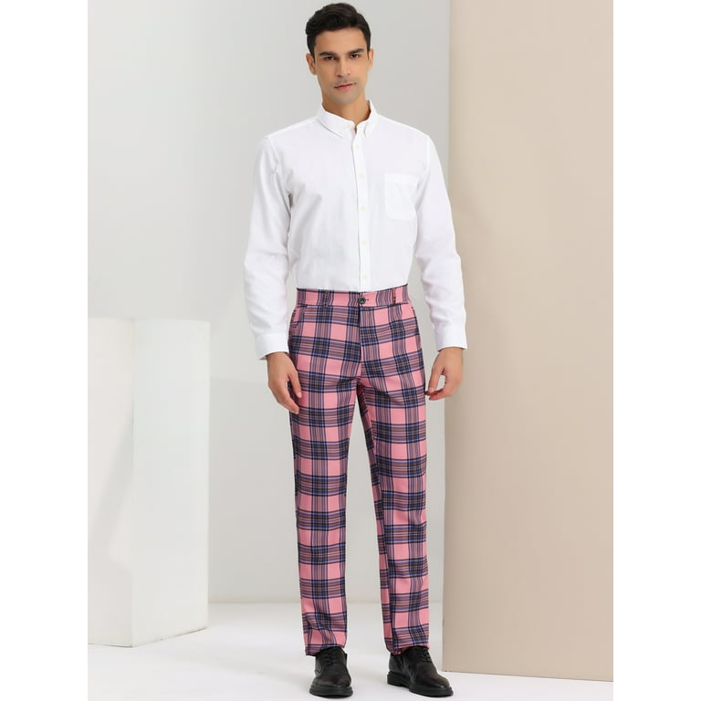 Tartan Mens Plaid Pants Casual Unique Bargains Men's Plaid