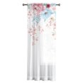 thumbnail image 1 of 40*60 Gray Cortinas florales, cortinas de acuarela floral del dormitorio, ventanas florales de media vid, 1 of 5
