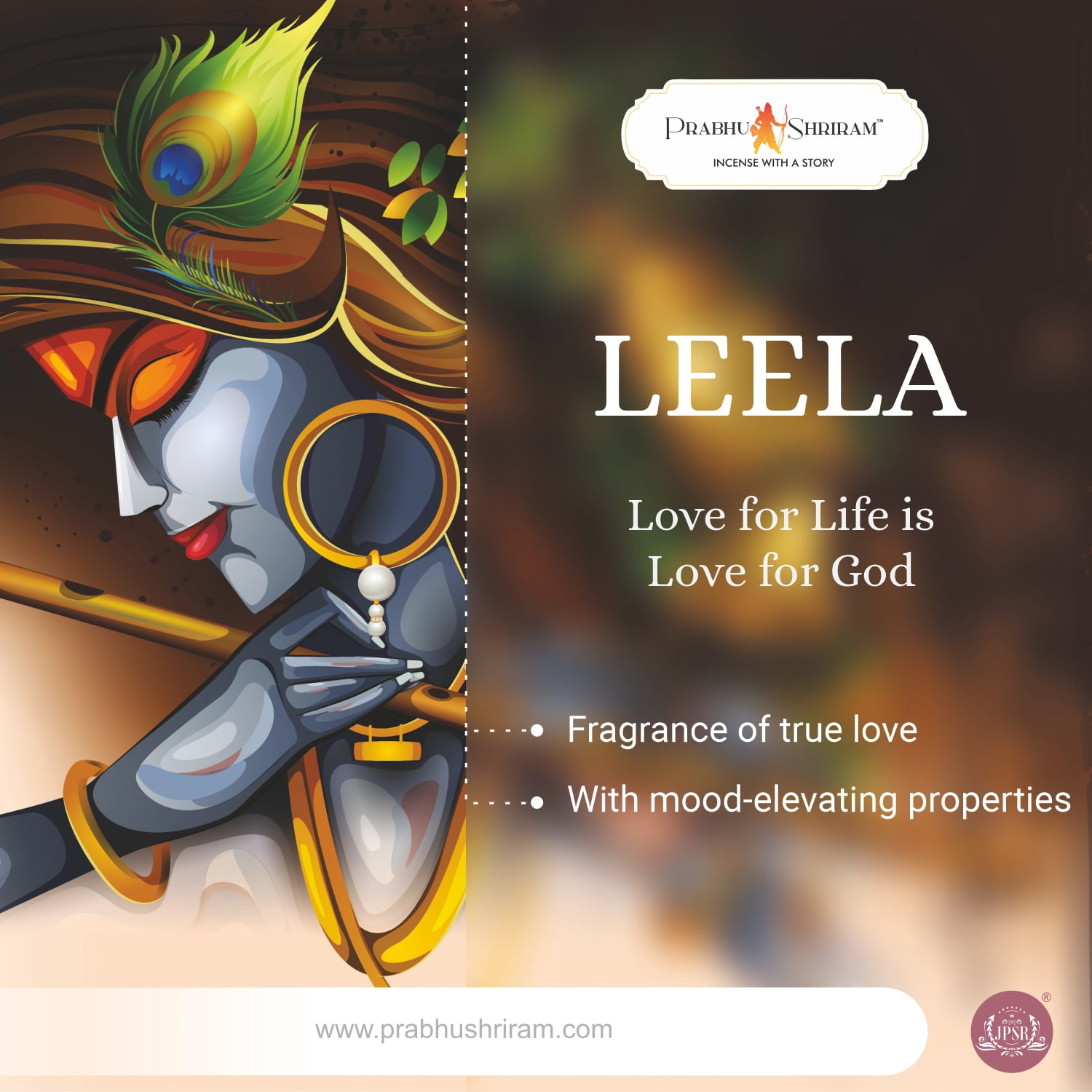 JPSR Prabhu Shriram Life & God Collection Leela Luxury Incense Sticks
