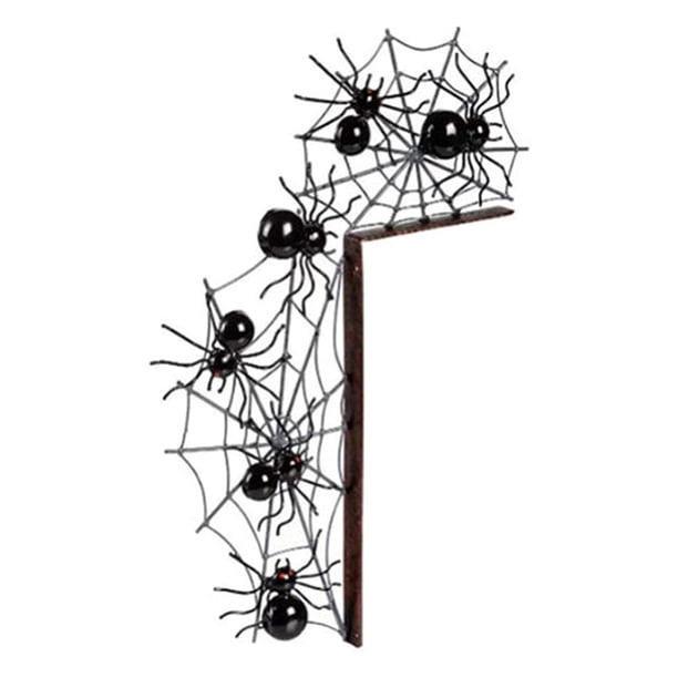 Esquina De Puerta De Murciélago Y Araña Letrero De Esquina De Halloween De Metal Para Decoración De Halloween Sweethay HA043987-01