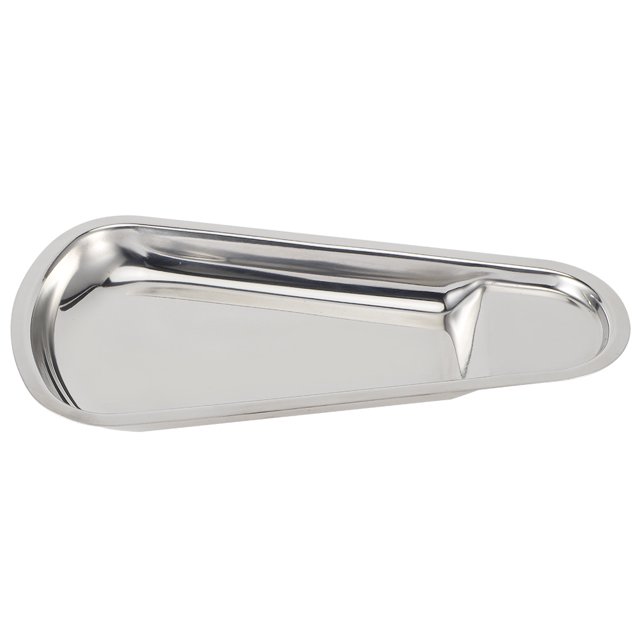 Dekaim Tray Stainless Steel Buffet Food Clip Spoon Towel Storage Tray Tableware Kitchen Accessory(Fan-Shaped)