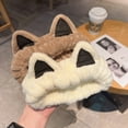 thumbnail image 2 of Face Wash Headband Hairband With Cat Ears Coral Fleece Cartoon Cute Creative Hair Accessories, 2 of 9