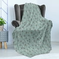 thumbnail image 4 of Vintage Soft Flannel Fleece Throw Blanket, Floral Rustic Composition with Blossoming Branches Wildflowers Garden, Cozy Plush for Indoor and Outdoor Use, 60" x 80", Pale Blue Cream Umber, by Ambesonne, 4 of 5