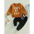 thumbnail image 2 of Toddler Boys Autumn Outfit Sets Long Sleeve Letter Print Tops + Solid Color Drawstring Pants Set, 2 of 9