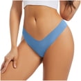 thumbnail image 3 of JUSLIO Panties for Women Cotton Briefs No Show Underwear Thong Breathable Underwear Blue M, 3 of 6