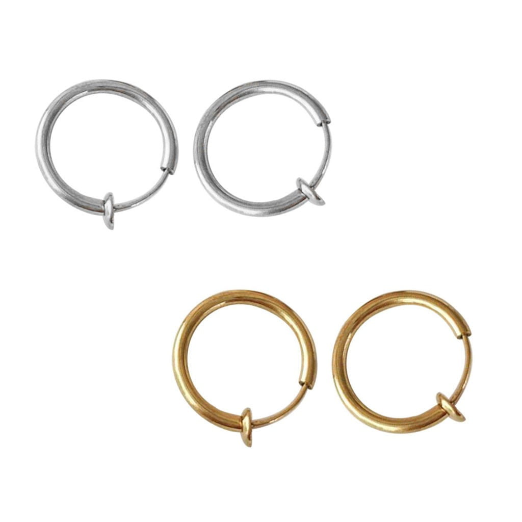ZTTD Clip on Body Nose Lip Ear Retractable Earrings Hoop Earrings
