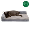 thumbnail image 5 of FurHaven Wave Fur & Velvet Deluxe Chaise Lounge Orthopedic Sofa-Style Pet Bed for Dogs & Cats - Granite Gray, Medium, 5 of 13