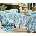 thumbnail image 4 of Fabric Tablecloth, Corfu Mediterranean Blue Paisley, 60 x 102 Inch, Indoor Outdoor Stain and Water Resistant Heavy Weight Table Cover, Shabby Chic Blue Floral, 4 of 6