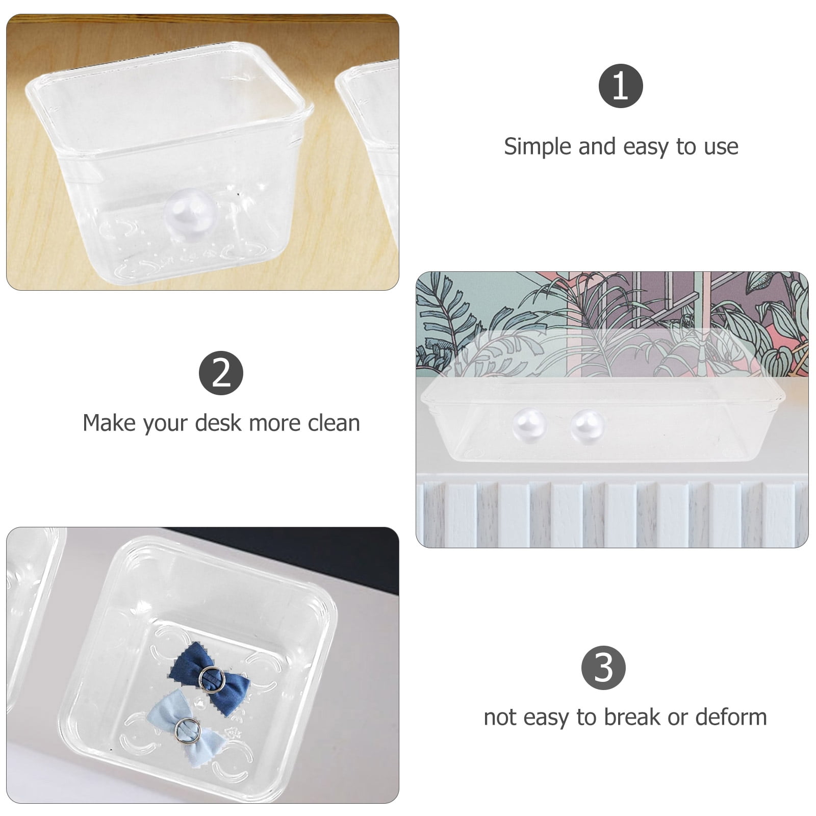 WORGEOUS 13pcs Plastic Dresser Drawer Organizers Drawer Storage Bin for Pens Gadgets