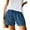Blue, variant on Summer Shorts for Women Linen High Waisted Shorts Plus Size Drawstring Elastic Waist Pocket Loose Shorts Pants