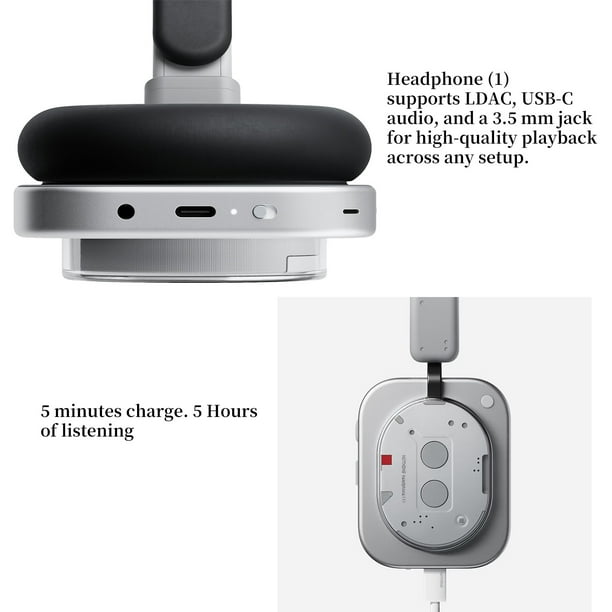 Nothing Headphone (1) Wireless Headphones 80H Battery, Over Ear