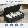 thumbnail image 4 of Aukfa Storage Ottoman Bench with Crystal Buttons for Bedroom,Black, 4 of 7