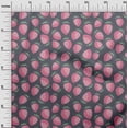 thumbnail image 2 of oneOone Viscose Jersey Gray Fabric Strawberry Fruit Sewing Material Print Fabric By The Yard 60 Inch Wide, 2 of 5