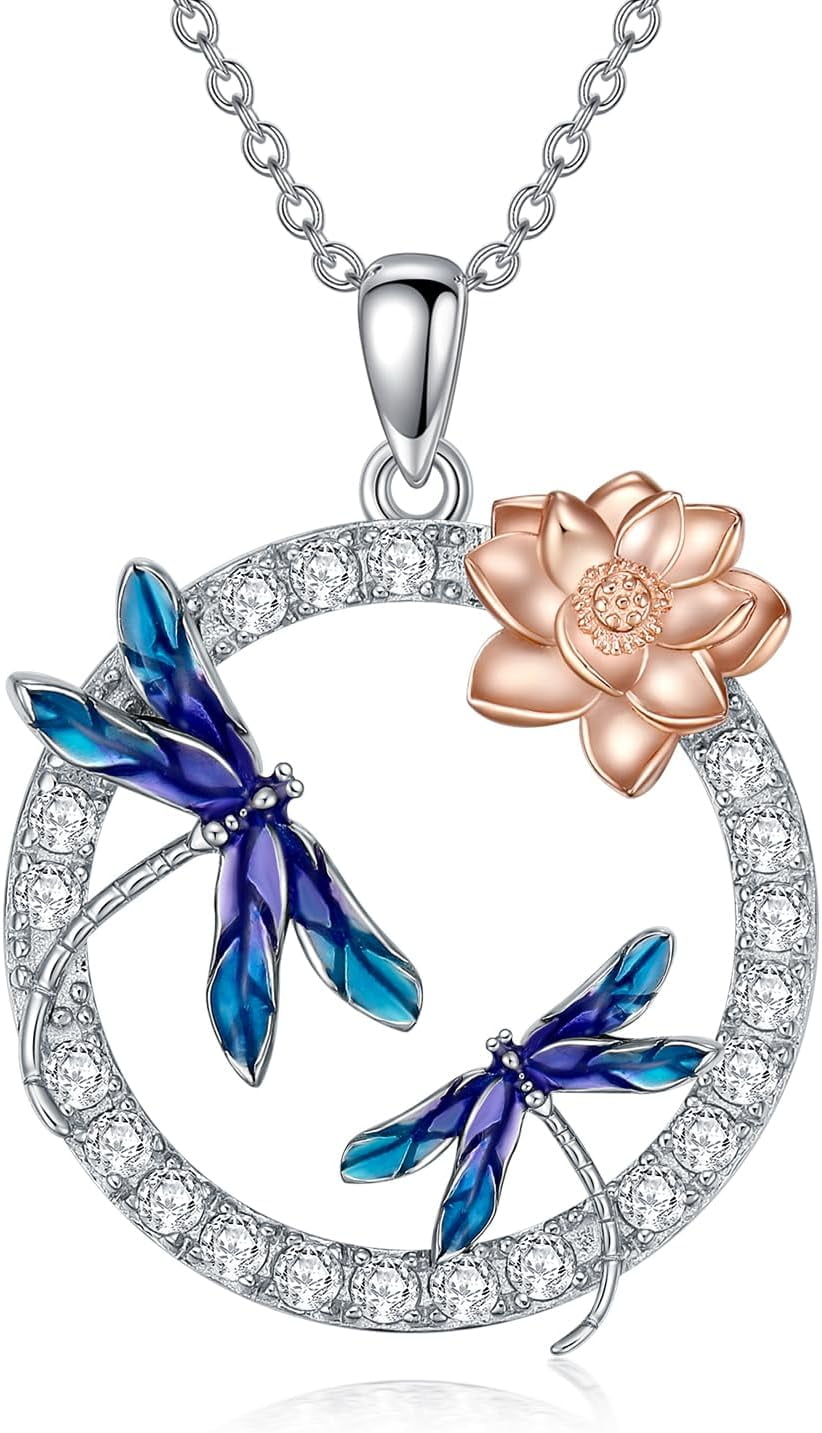 SOULMEET Ladybug/Dragonfly/Butterfly Necklace 925 Sterling Silver Unique Pendant Necklace Mother's Day Birthday Christmas Jewelry Gifts for Women Mother Wife