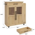 thumbnail image 3 of Mobile Kitchen Island Cart With Storage- 360° Rolling Wheels, Drawers, Spice Rack, Black Handle, Versatile Storage and Serving Cart for Kitchen and Dining Room, Small Kitchen Island On Wheels With L, 3 of 7