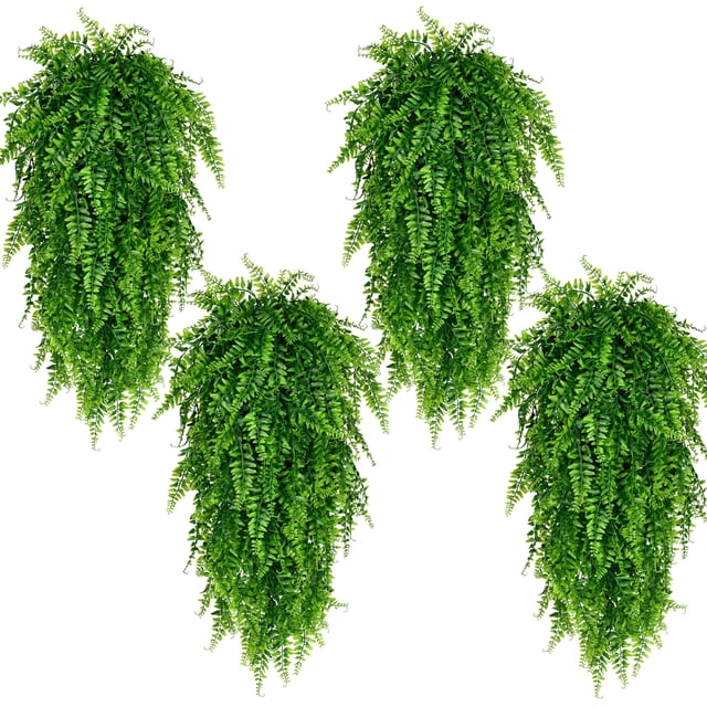 Plantas artificiales colgantes Waipfaru, helechos artificiales, 75 cm, 4 unidades