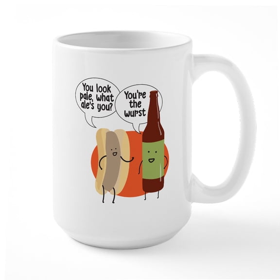 CafePress - Ale Bratwurst Large Mug - 15 oz Ceramic Large White Novelty Mug