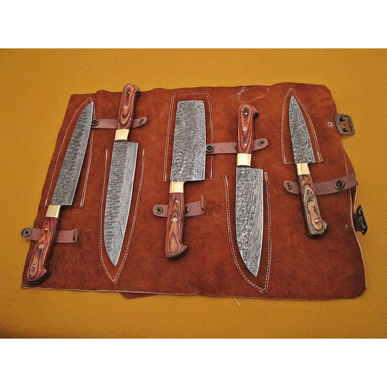 Custom Handmade HAND FORGED DAMASCUS STEEL CHEF KNIFE Set Kitchen Knives-Cutlery